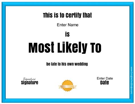 Most Likely Certificate Template